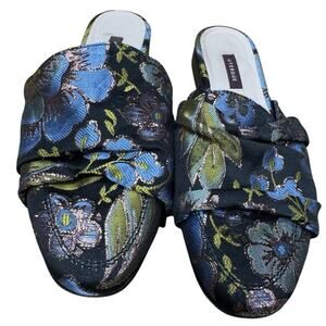 🌺 Luxe Brocade Bloom Slides – UTERQÜE Spain | Size 38 EU / US 7.5 🌸